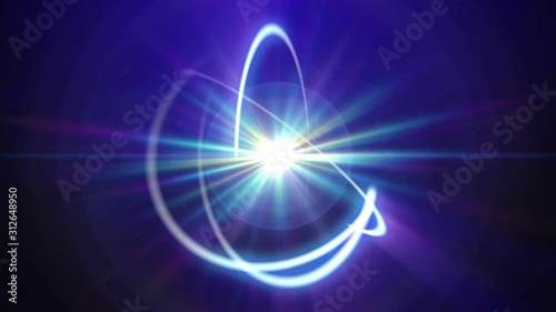 atom orbit ray light abstract