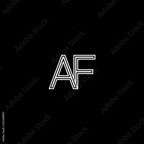 Creative minimal trendy AF initial based letter icon logo