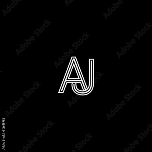 Creative minimal trendy AJ initial based letter icon logo