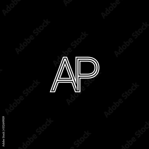 Creative minimal trendy AP initial based letter icon logo