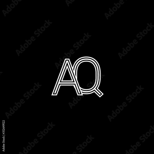 Creative minimal trendy AQ initial based letter icon logo