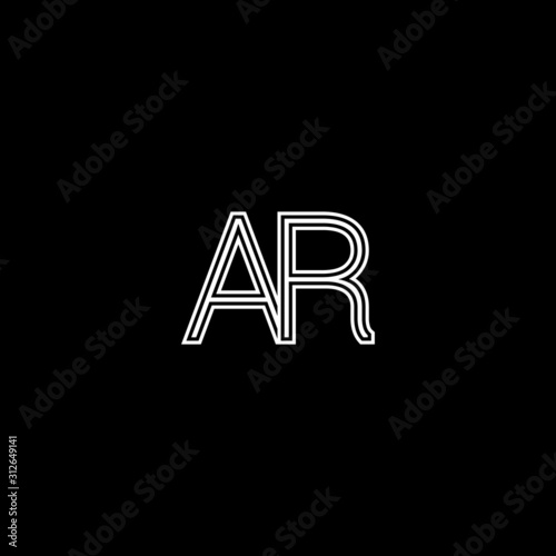 Creative minimal trendy AR initial based letter icon logo