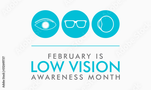Vector illustration on the theme of AMD / Low Vision Awareness Month of February.