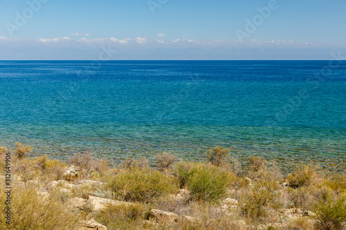 Lake Issyk-kul, Kyrgyzstan, the largest lake in Kyrgyzstan, beautiful landscape