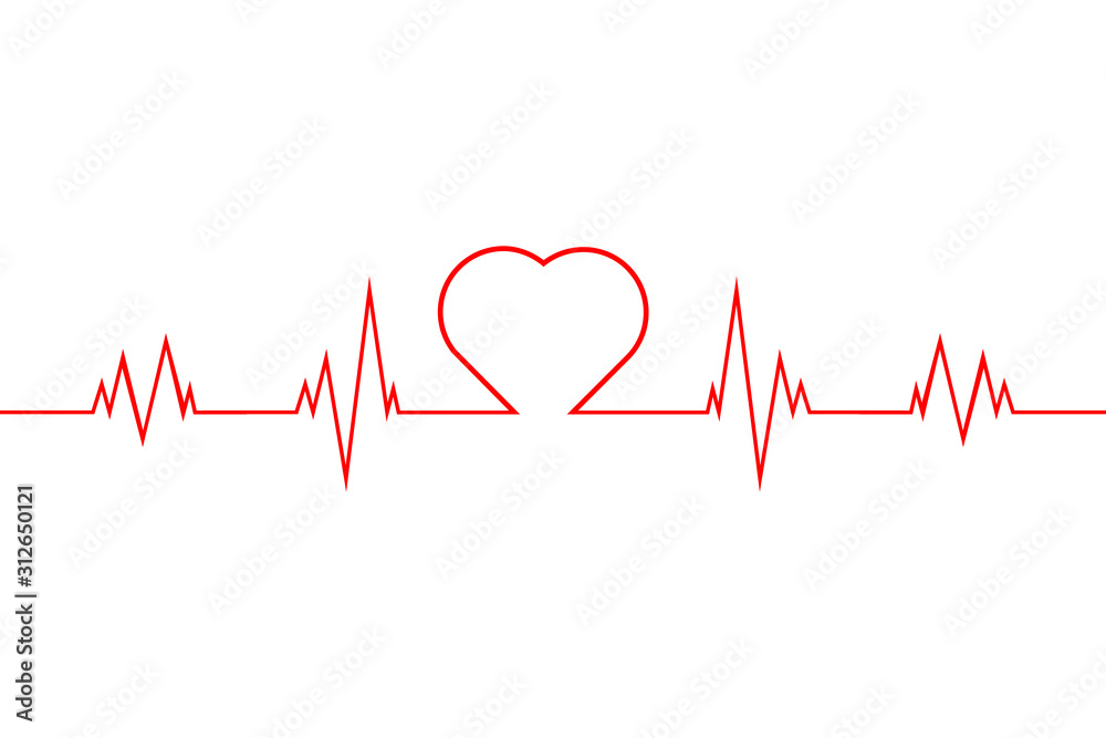 Heart Pulse Cardiogram Vector Illustration