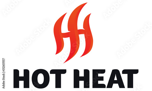 HH letters logo hot fire heat 