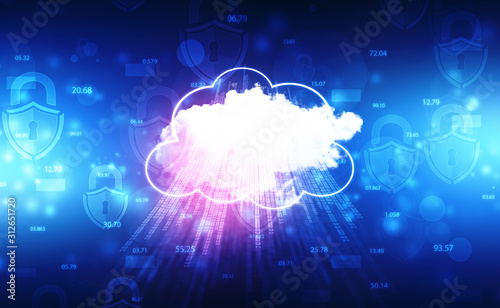 2d illustration of  Cloud computing  Cloud Computing Concept  Cloud computing technology internet concept background