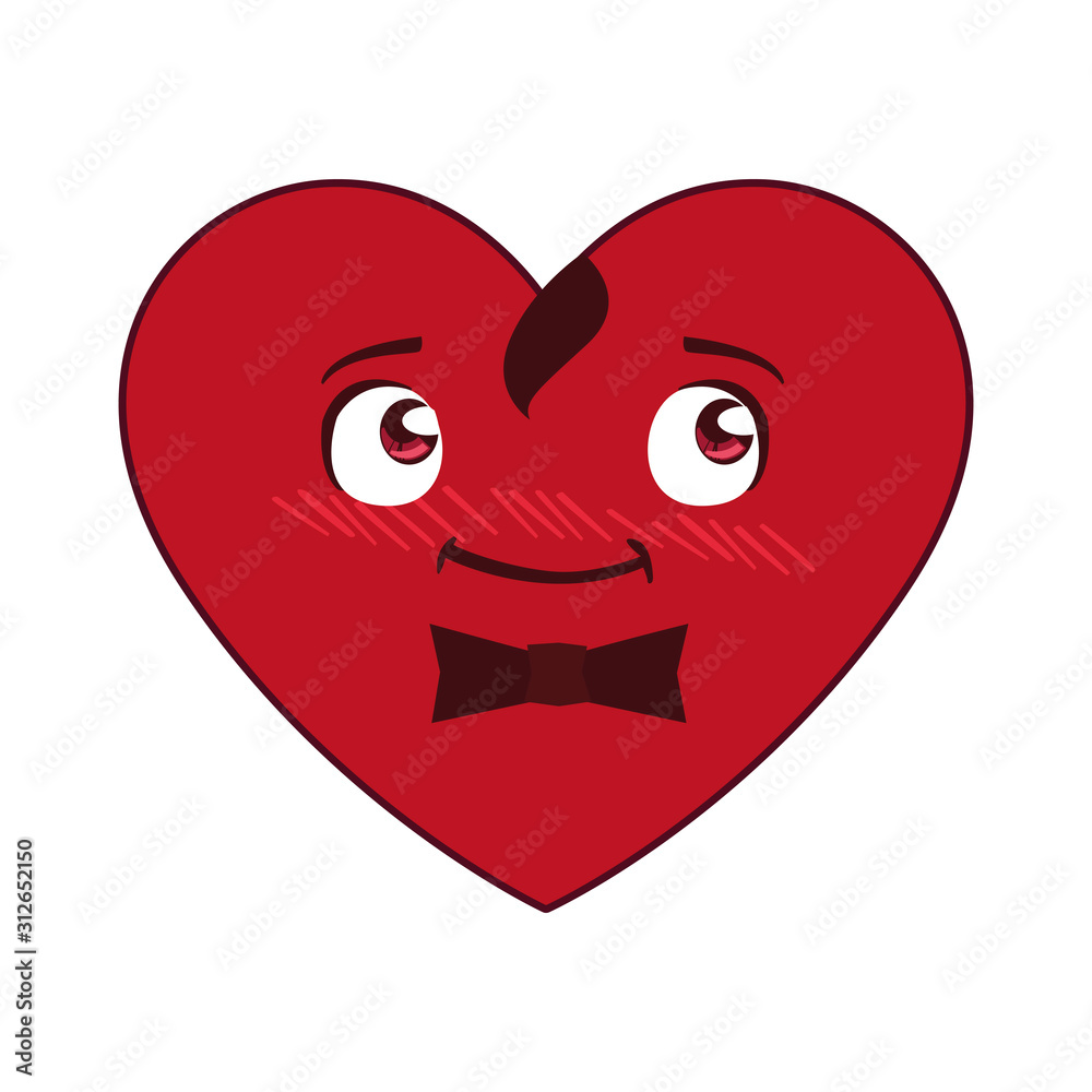 Isolated male red heart cartoon vector design Isolated male red heart cartoon vector design