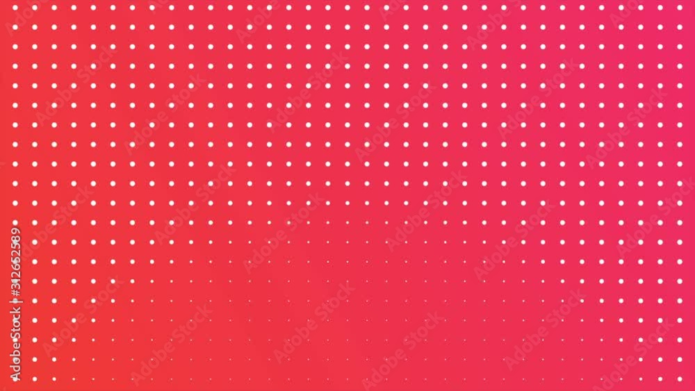 Symmetric sorted pulsing white dots on a red background. Symmetric sorted pulsing white dots on a red background.