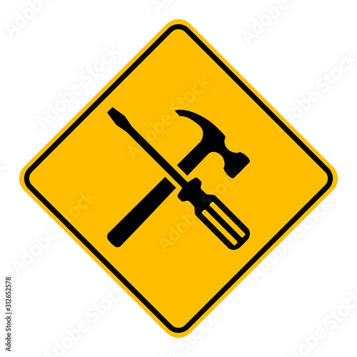 Werkzeuge und Schild