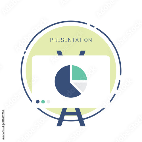 Financial board with presentation graph