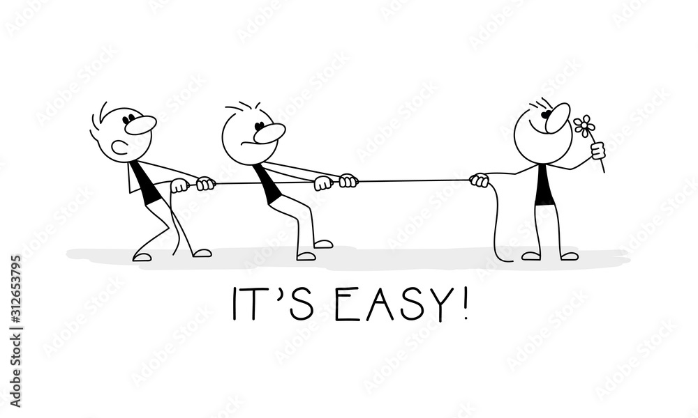 it's easy card. Business competition, rivals pulling a rope, tug of war. Victory concept. it's easy card. Business competition, rivals pulling a rope, tug of war. Victory concept.
