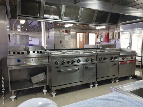 Galley or kitchen of a construction vessel  photo