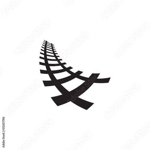 Railway icon design template vector isolated illustration