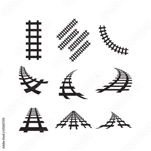 Railway icon design template vector isolated illustration
