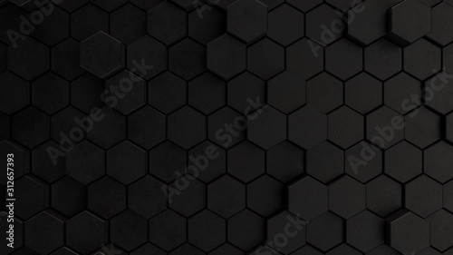 Abstract hexagon geometric pattern animated looped 3D CG corporate stone Background