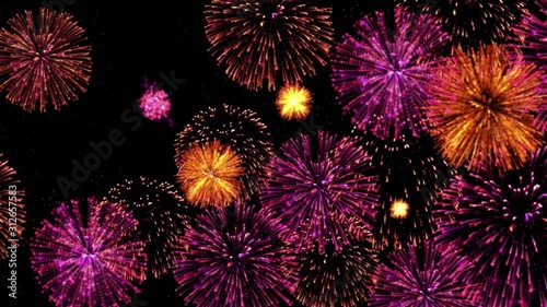 4k colourful beautiful firework realistic new year celebration 