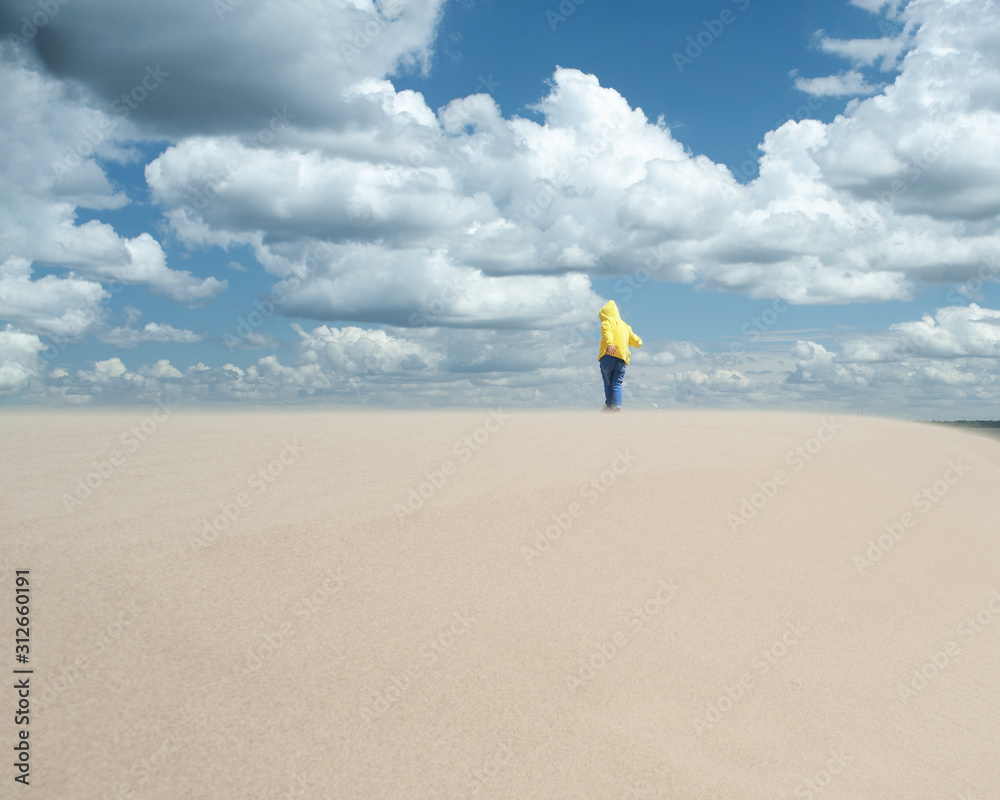 Going to the goal, a child looking into future