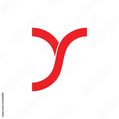 letter ys geometric linked simple line logo vector