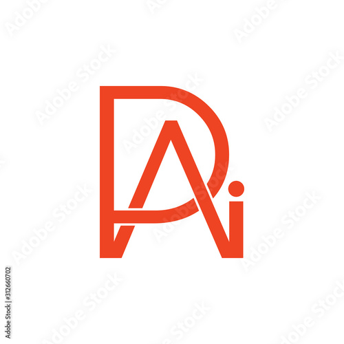 letter pai simple linked logo vector photo