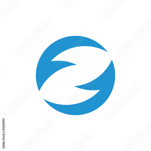 circle motion curves arrow rotate logo vector