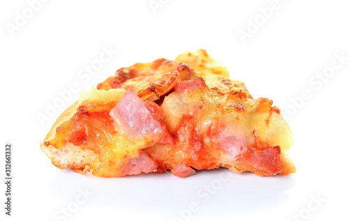 Slice pizza on white background