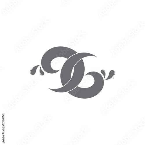 linked simple water splash symbol logo vector