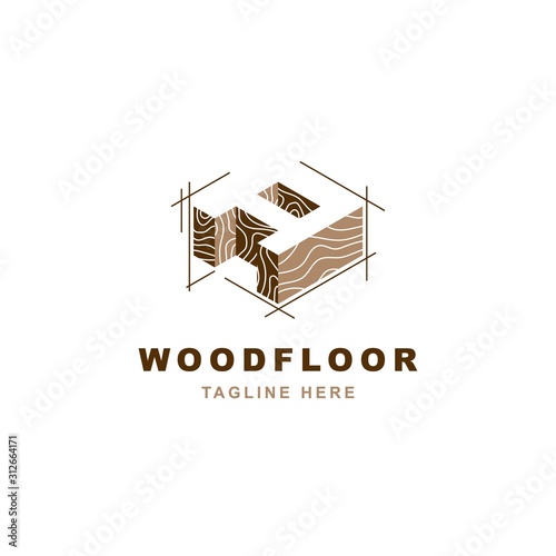 Wood logo  with letter A shape illustration vector design template