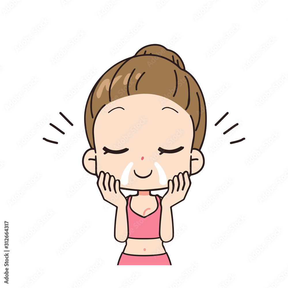 パックをする女性の正面イラスト 上半身 Stock Vector Adobe Stock