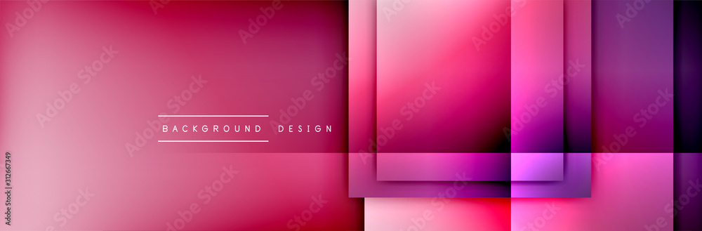 Square shapes composition geometric abstract background. 3D shadow effects and fluid gradients. Modern overlapping forms Square shapes composition geometric abstract background. 3D shadow effects and fluid gradients. Modern overlapping forms