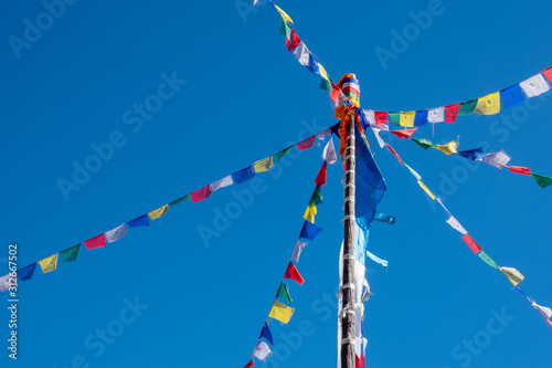 Buddhist Prayer Flags at a Temple
