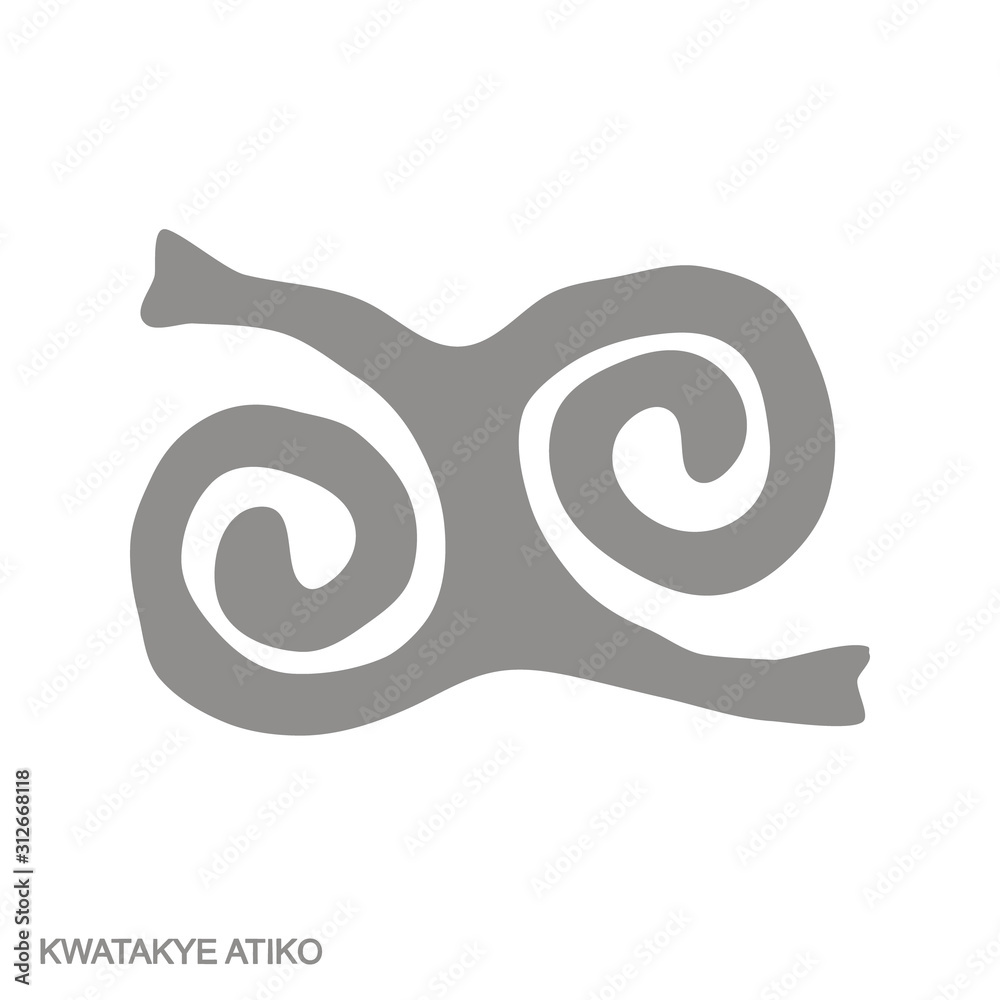 Vector monochrome icon with Adinkra symbol Kwatakye Atiko Vector monochrome icon with Adinkra symbol Kwatakye Atiko