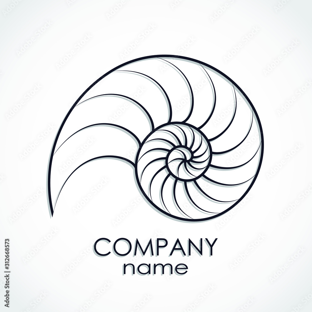 Nautilus Shell Spiral Shape Logo Stock ベクター Adobe Stock
