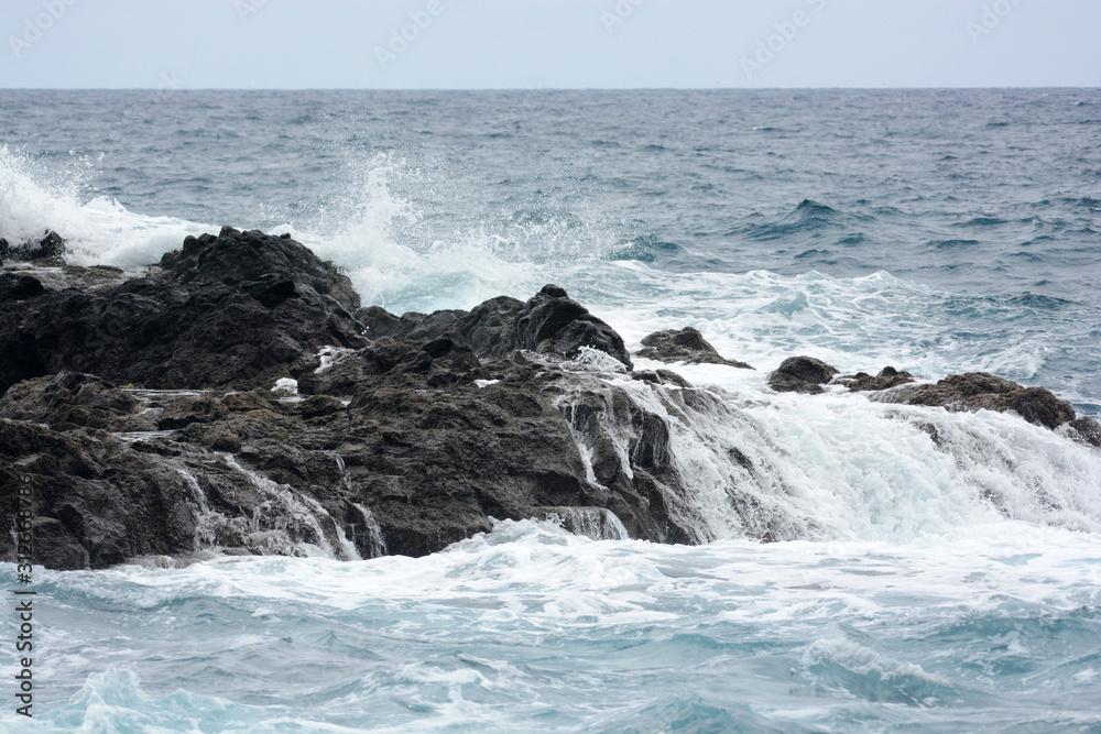 along the wild coast of Madeira, Portugal