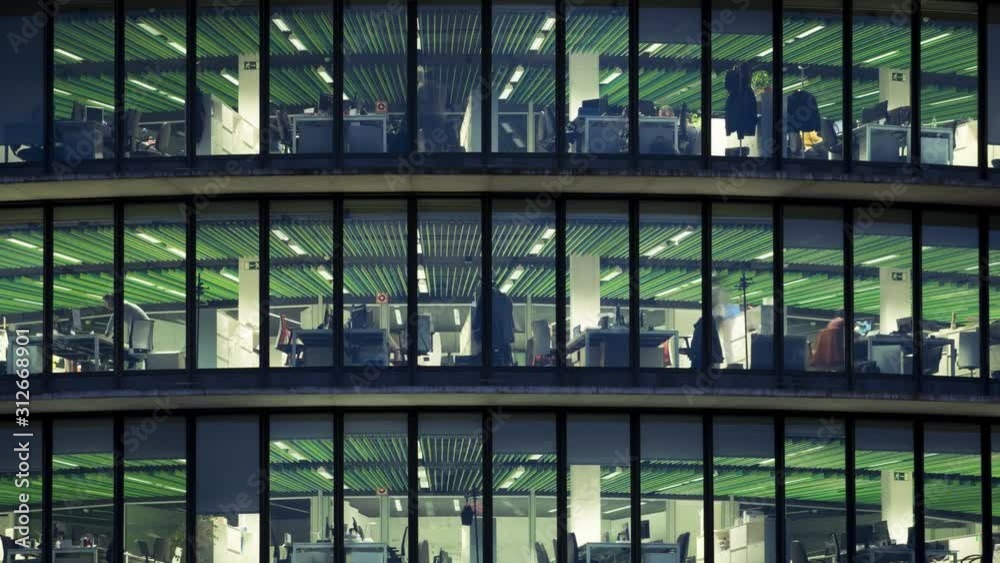 Close up view of corporate office building 