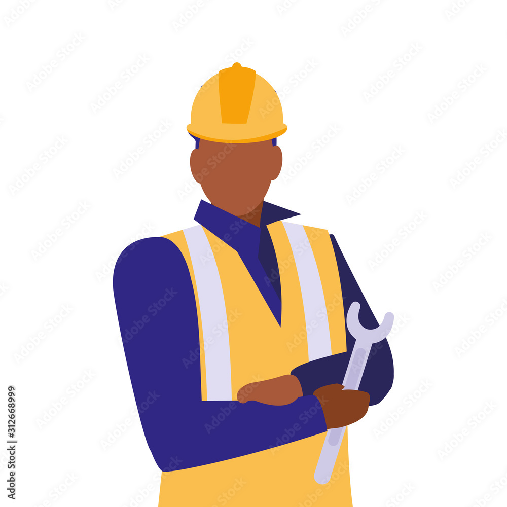 Isolated builder avatar man with yellow helmet vector design Isolated builder avatar man with yellow helmet vector design