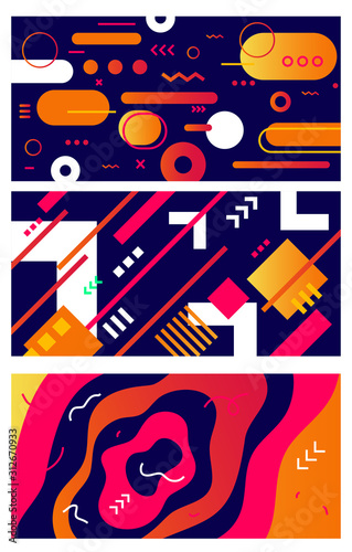 Vector set of abstract creative illustration with colorful element.