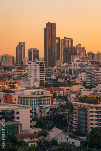 Sunrise cityscape view in Bangkok  Thailand