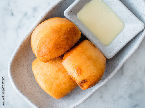 Fried Mantou with condensed milk