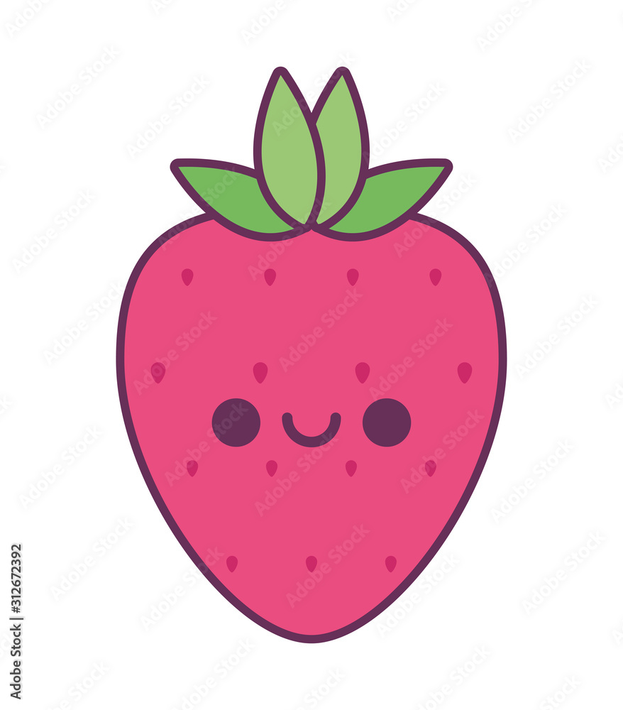 kawaii strawberry fruit cartoon vector design kawaii strawberry fruit cartoon vector design