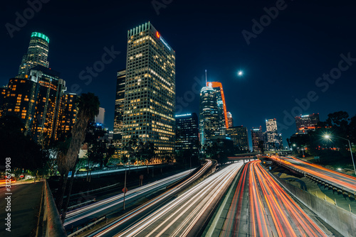 Cityscape skyline view in downtown Los Angeles  California