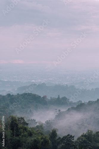 Foggy mountain view in Antipolo, Rizal, The Philippines