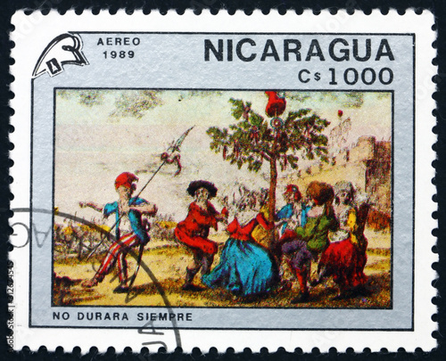 Postage stamp Nicaragua 1989 Dancing around the Liberty Tree