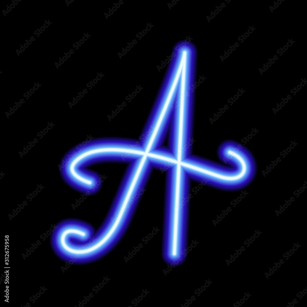 Fototapeta premium neon blue symbol