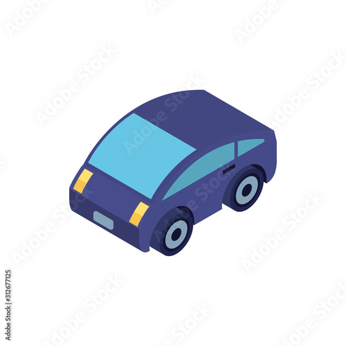 sedan car on white background