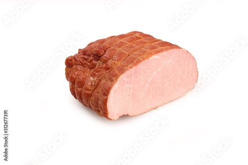 Pork sausage, Traditional sausage products white white background.