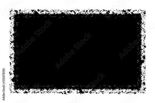 Grunge black spot on a white background. Abstract ink blot