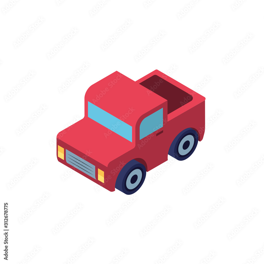 Fototapeta premium red truck on white background