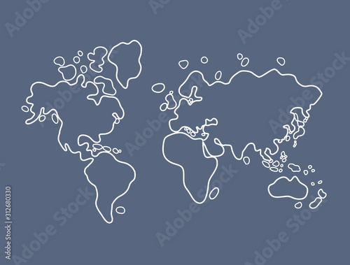 World map line