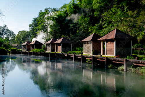 Hot Springs at Doi Pha Hom Pok National Park, Fang, Chiang mai, Thailand.